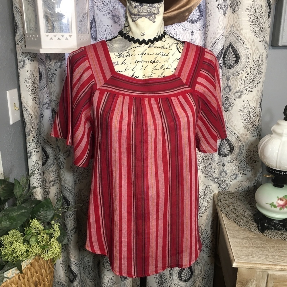 Universal Thread- square neck striped blouse